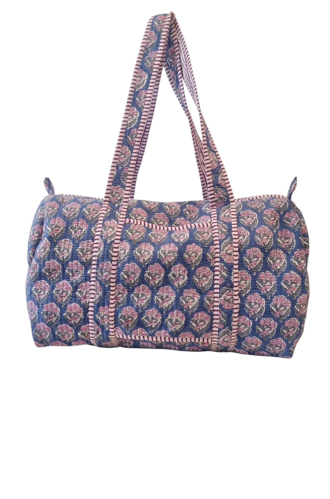 Bolsa de fin de semana - Azul flor rosa