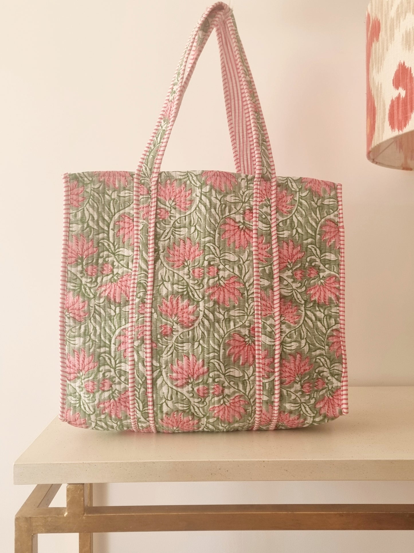 Tote Bags - Verde y rosa