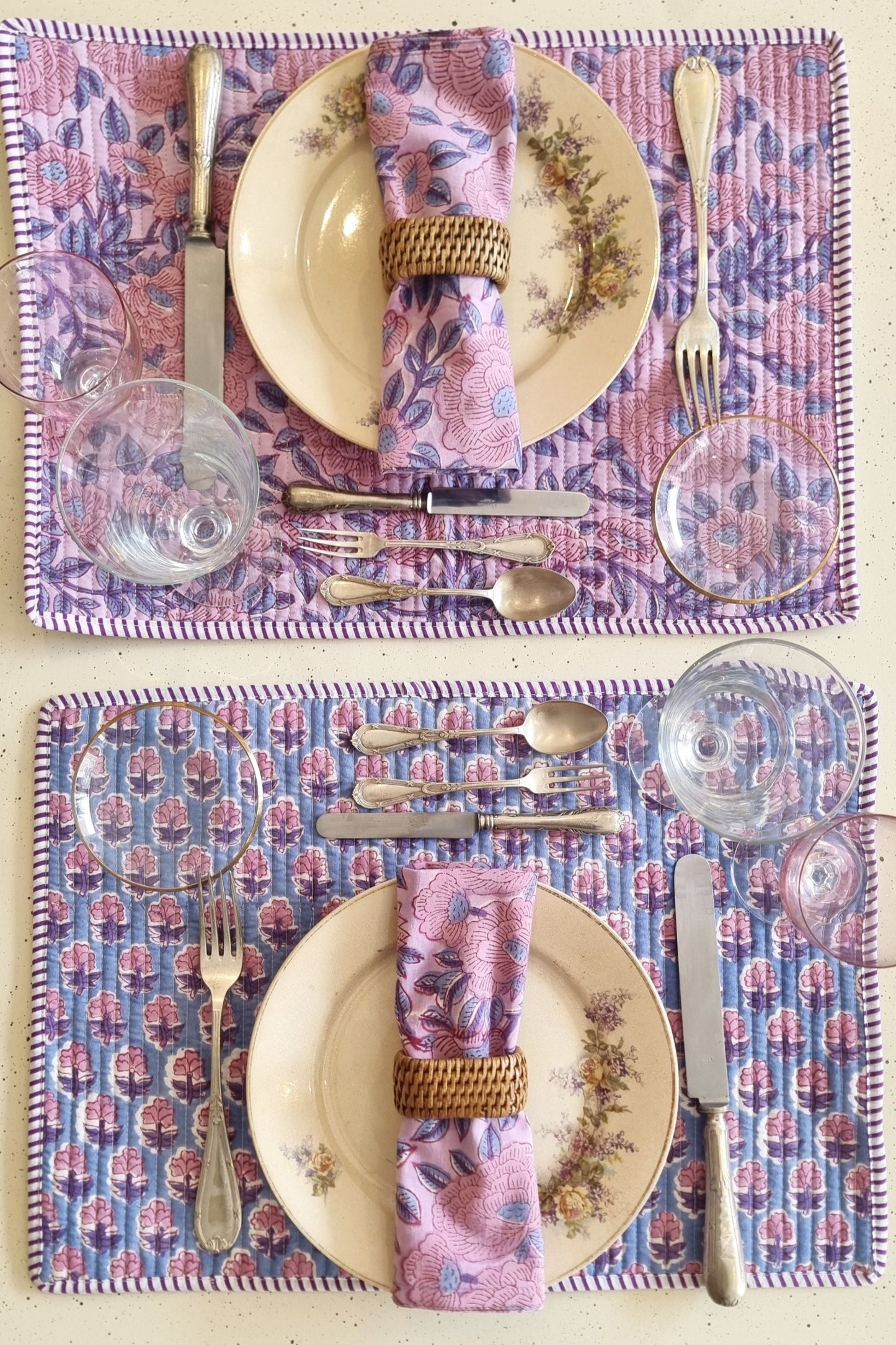 Individual reversible - N.º1 - Rosa y Azul