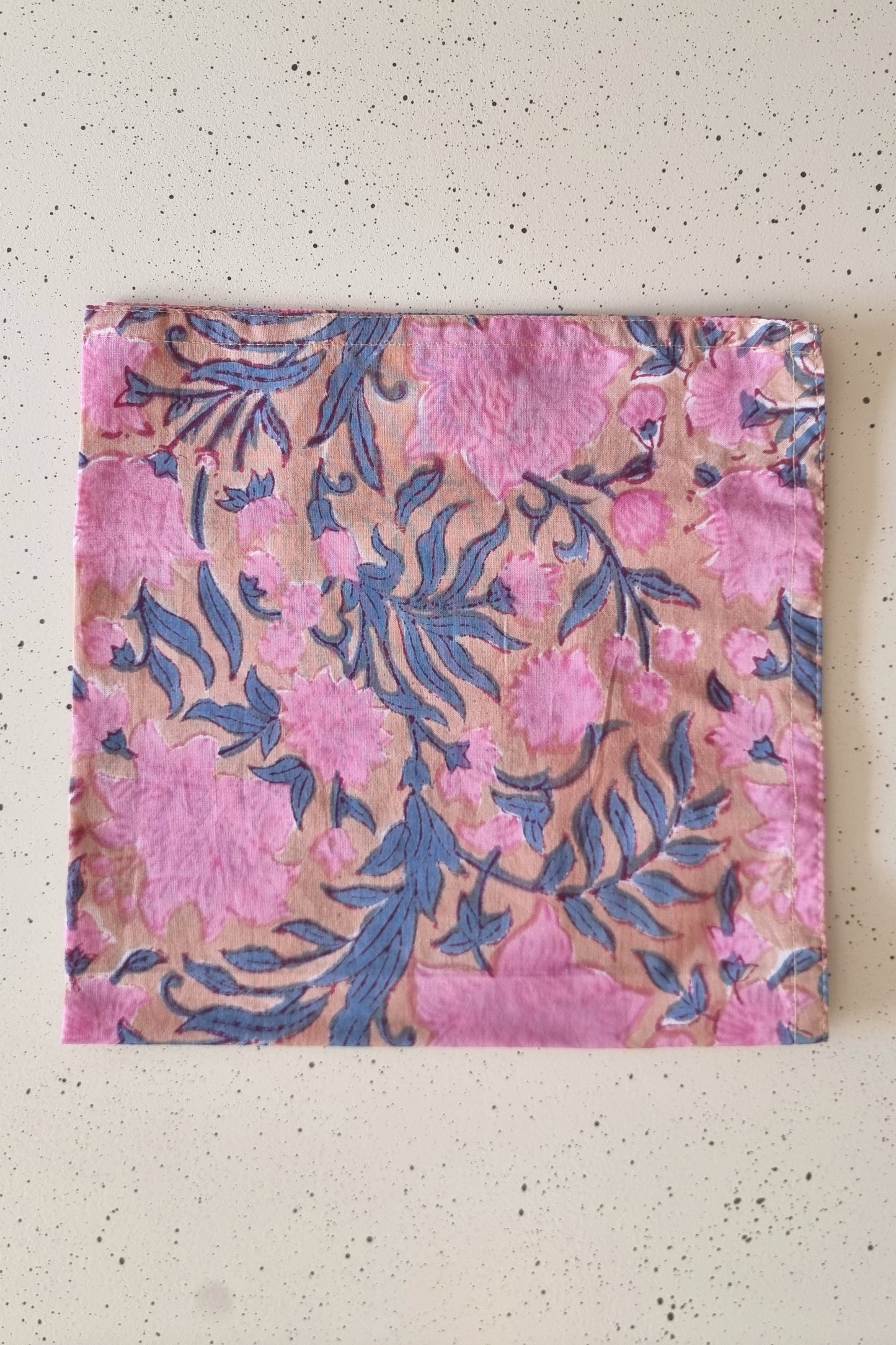 Servilleta N.º4 Flor rosa y azul