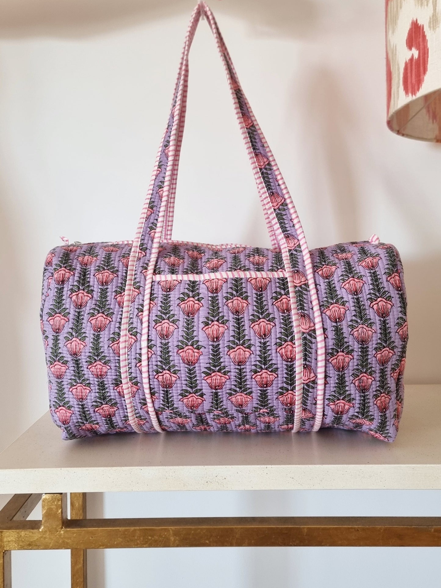 Bolsa de fin de semana - Tulipán malva y rosa