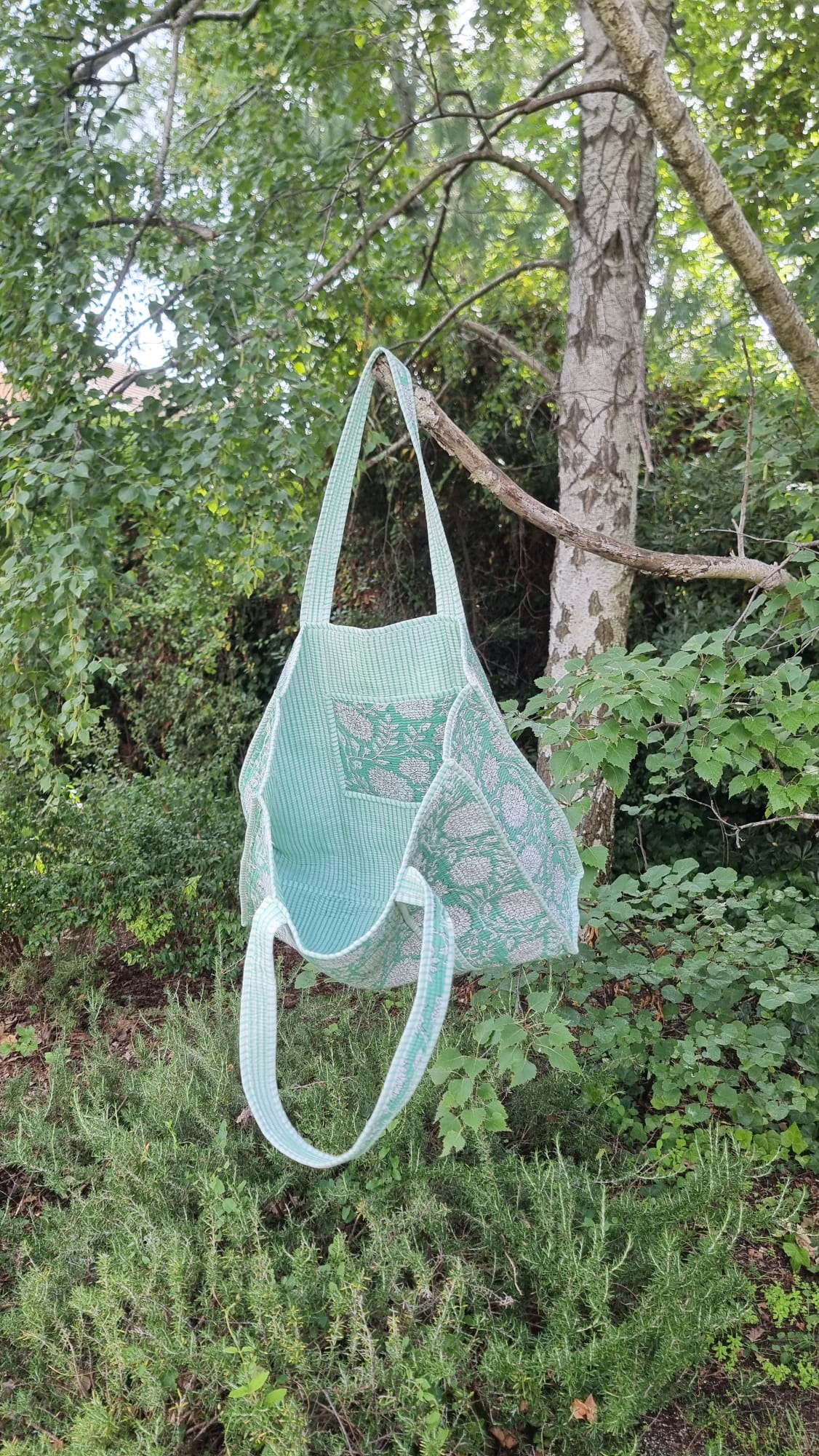 Tote bag - Floral turquesa