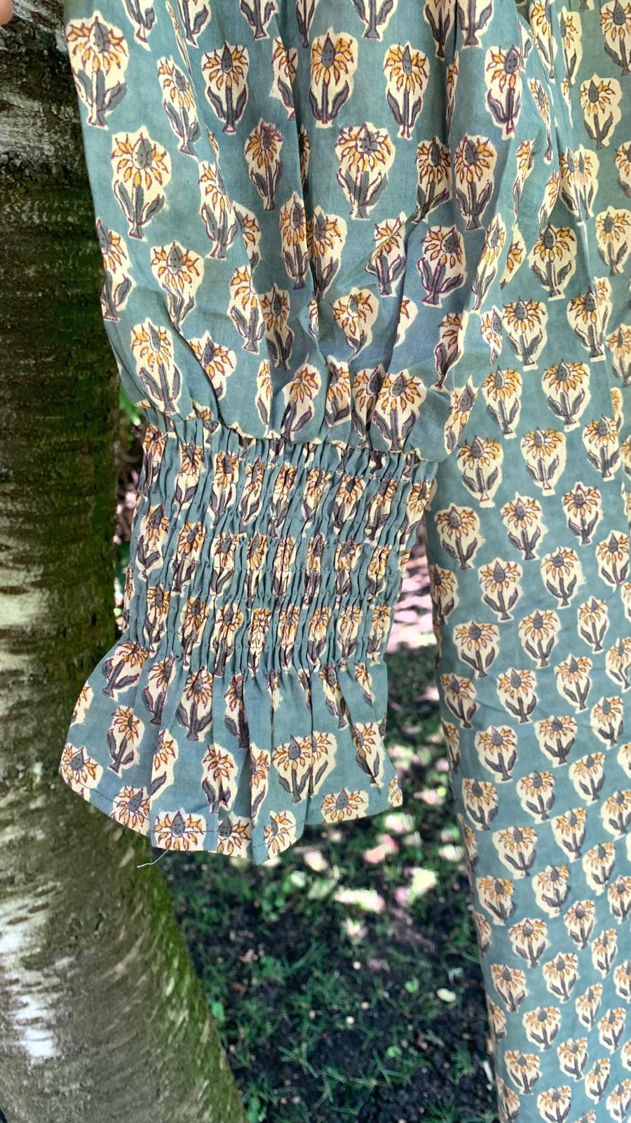 Vestido flores verde