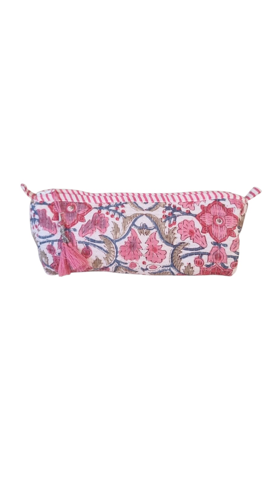 Bolsa de tela grande - Flores rosa y coral