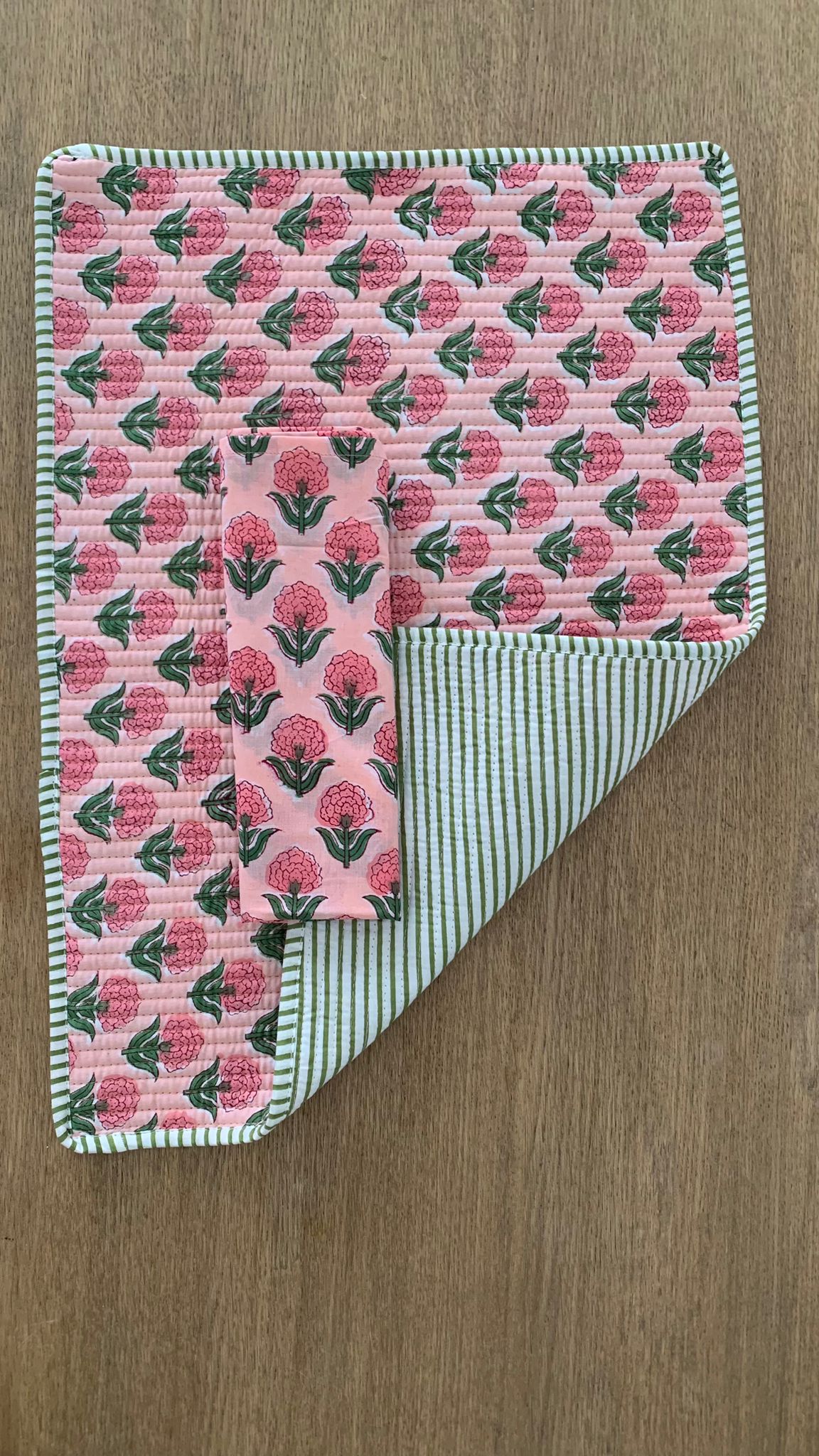 Pack 2 individuales reversibles - Rosas