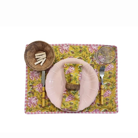 Pack 2 individuales reversibles - Amarillos