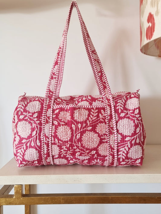 Bolsa de fin de semana - Floral Burdeos