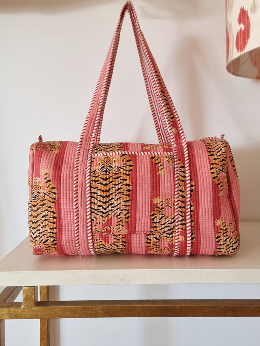 Bolsa de fin de semana - Tigres rosa CLARO