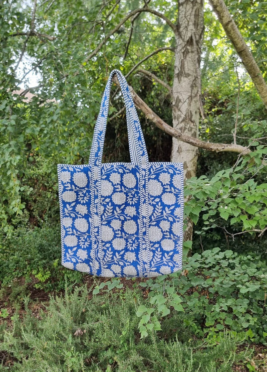Tote Bag - Floral azul