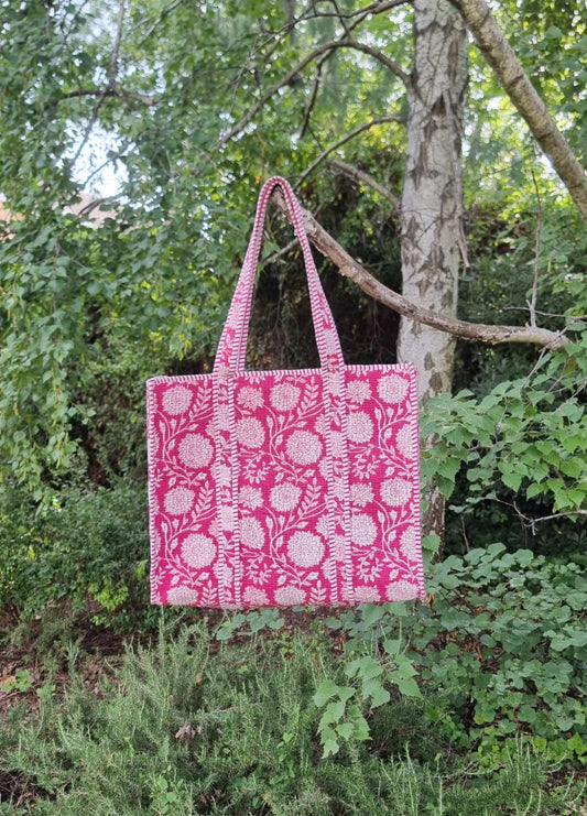 Tote bag - Floral burdeos