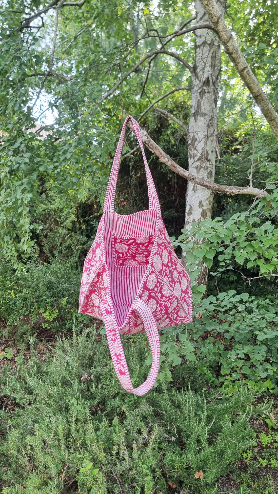 Tote bag - Floral burdeos