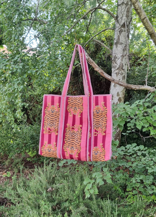 Tote bag - Tigres rosa OSCURO