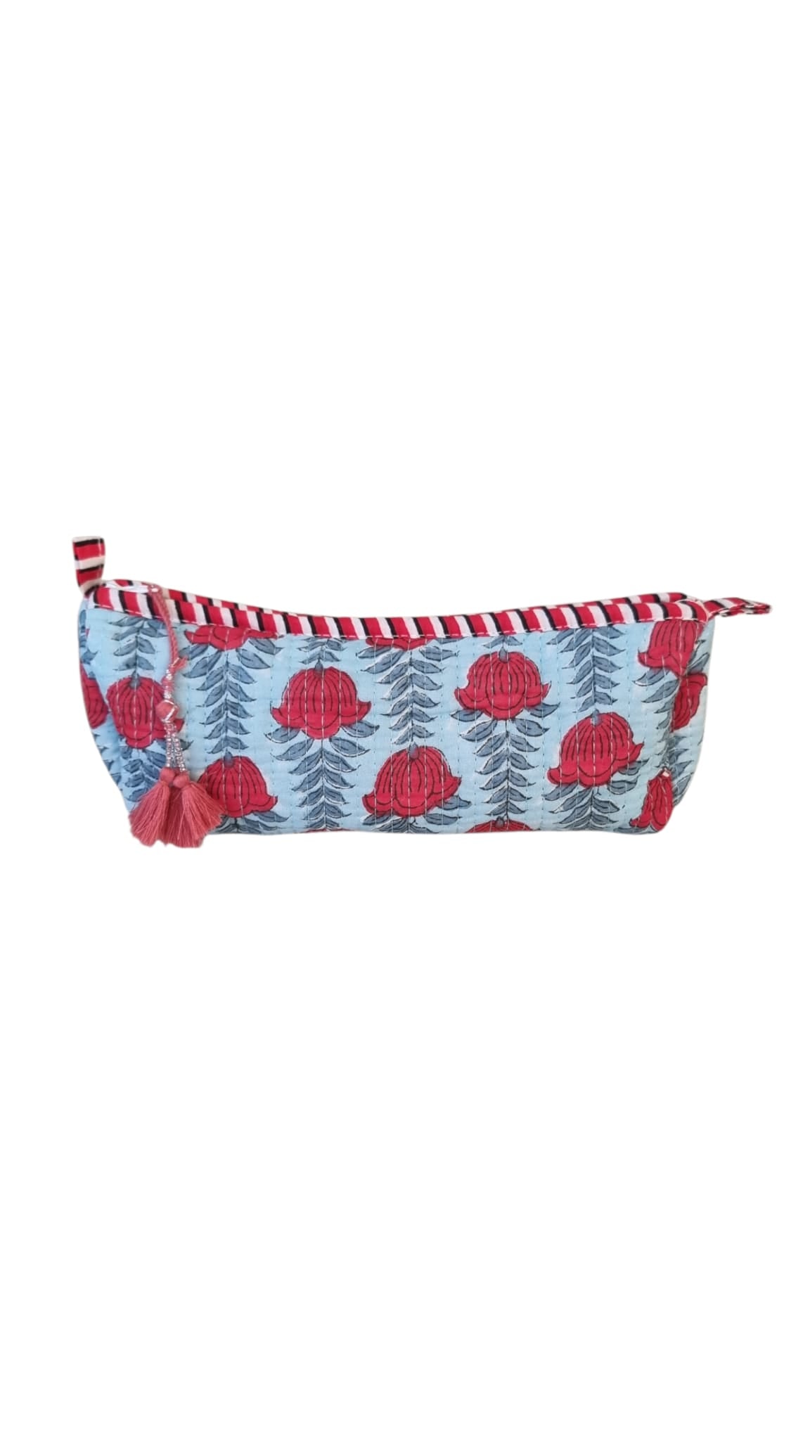 Bolsa de tela grande - Azul flor roja