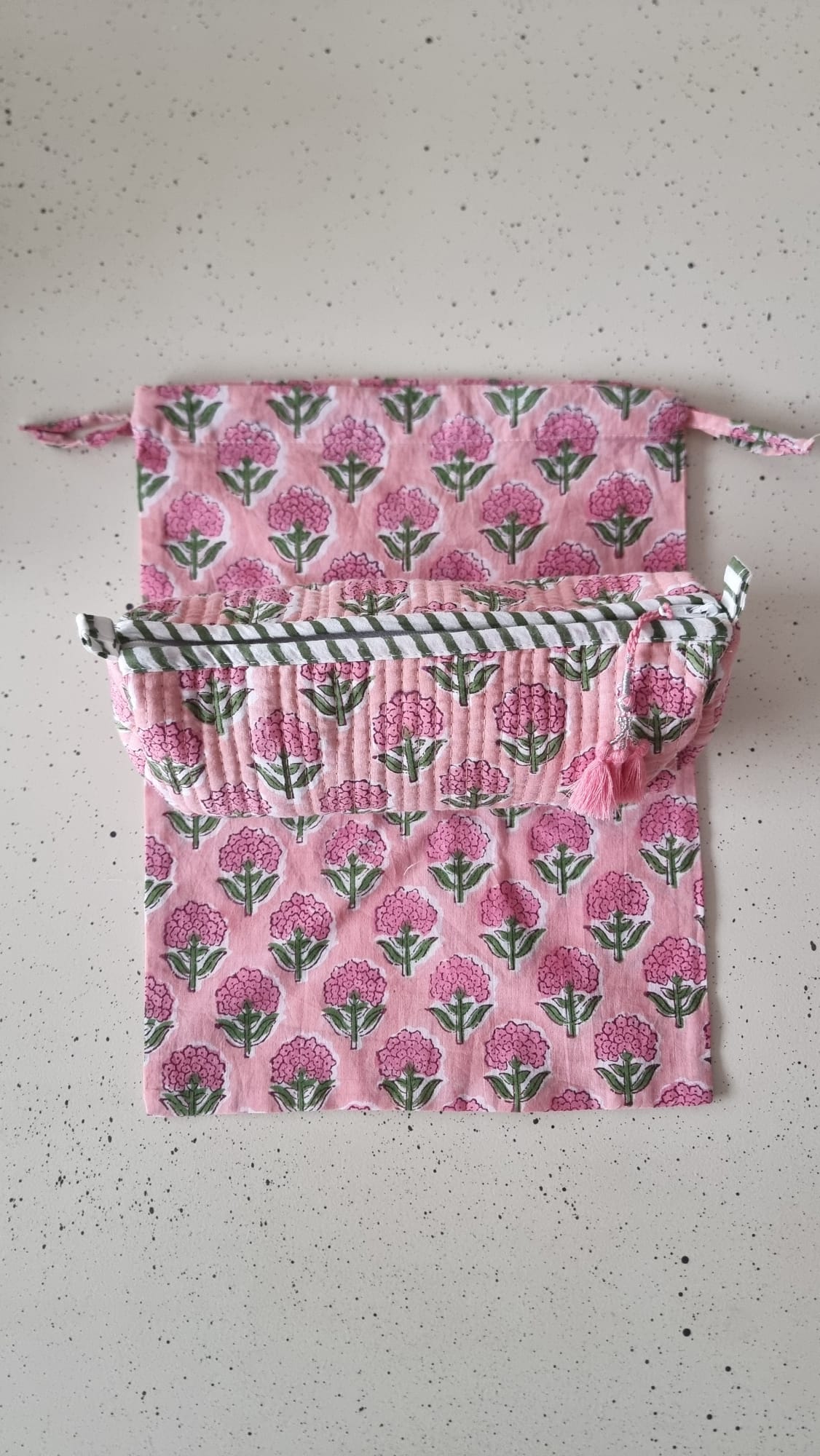 Bolsa de tela grande - Rosa flor rosa