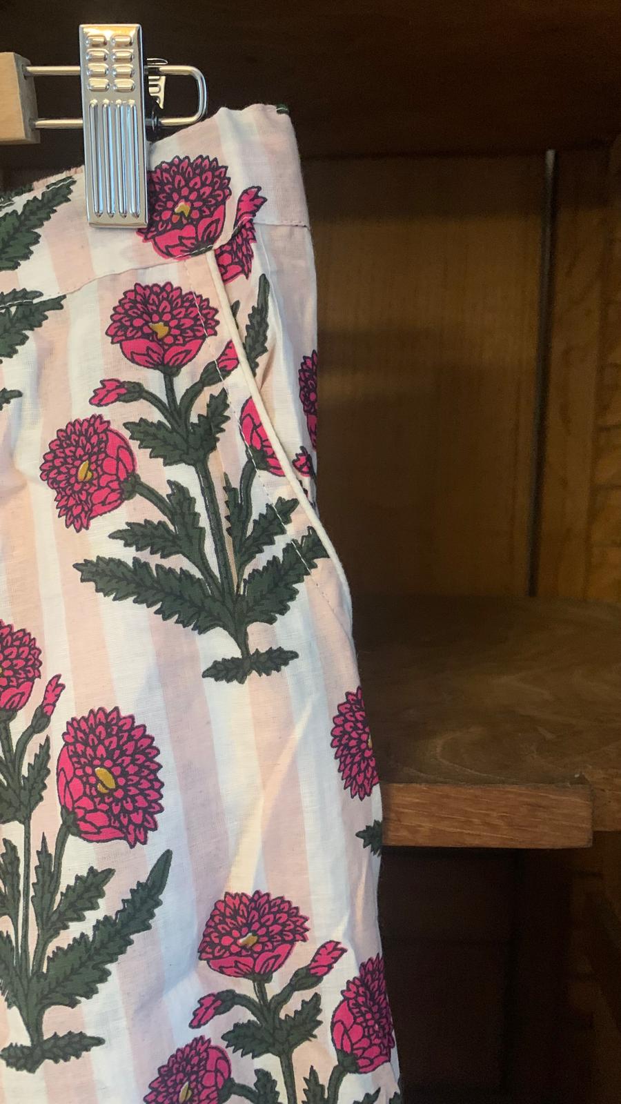 Pijama flor India rosa