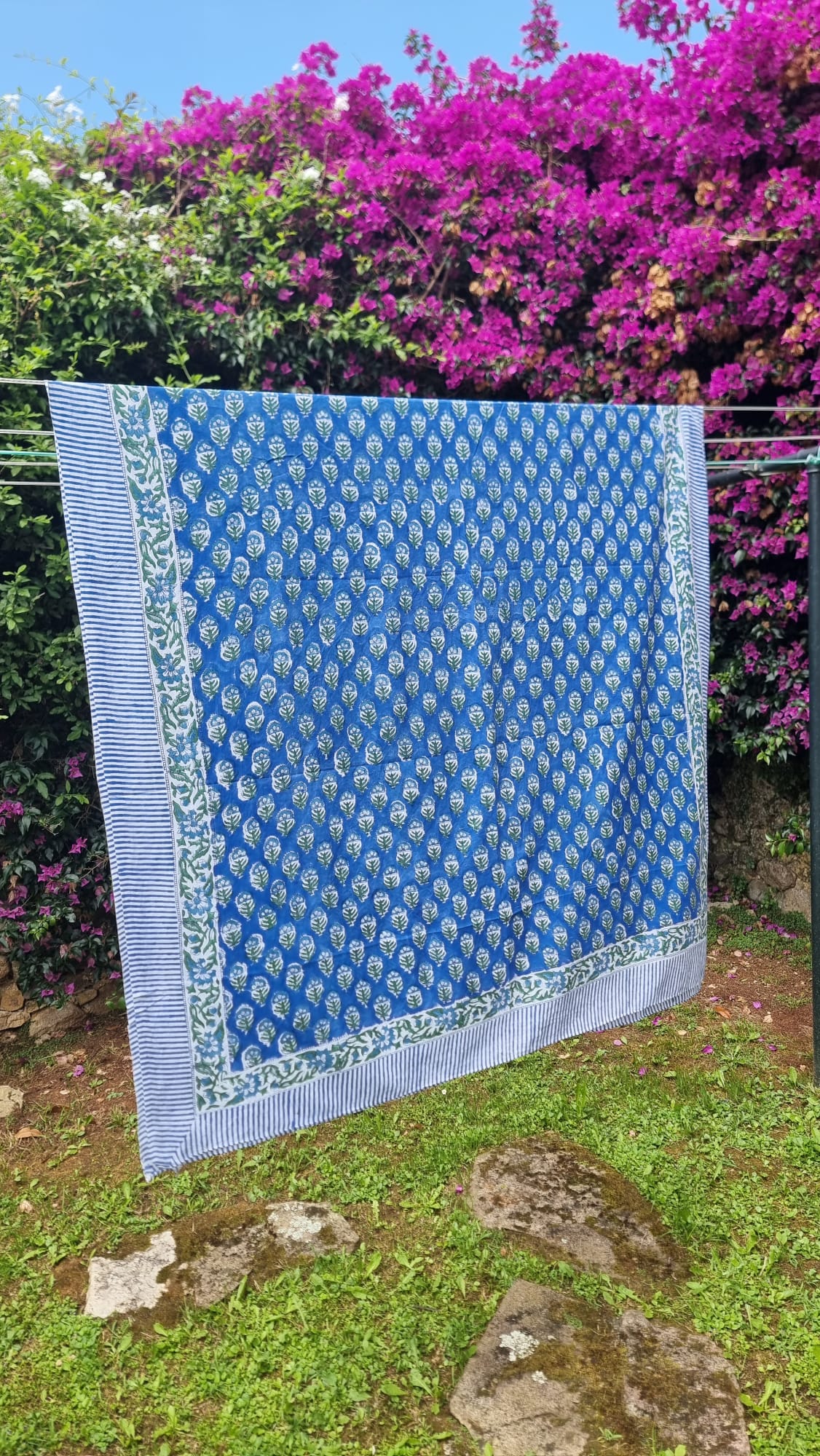 Pareo Azul flores