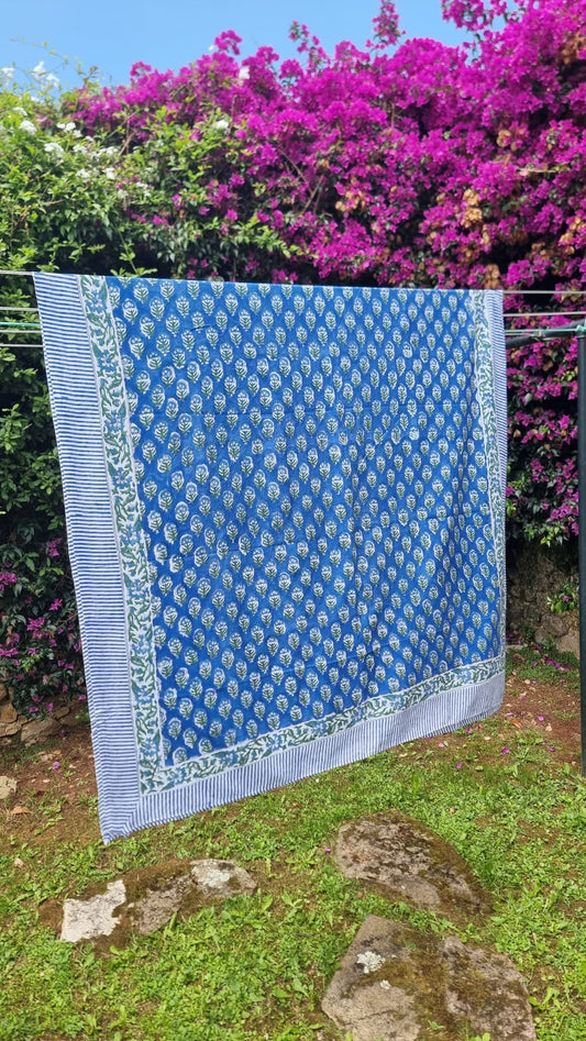 Pareo Azul flores