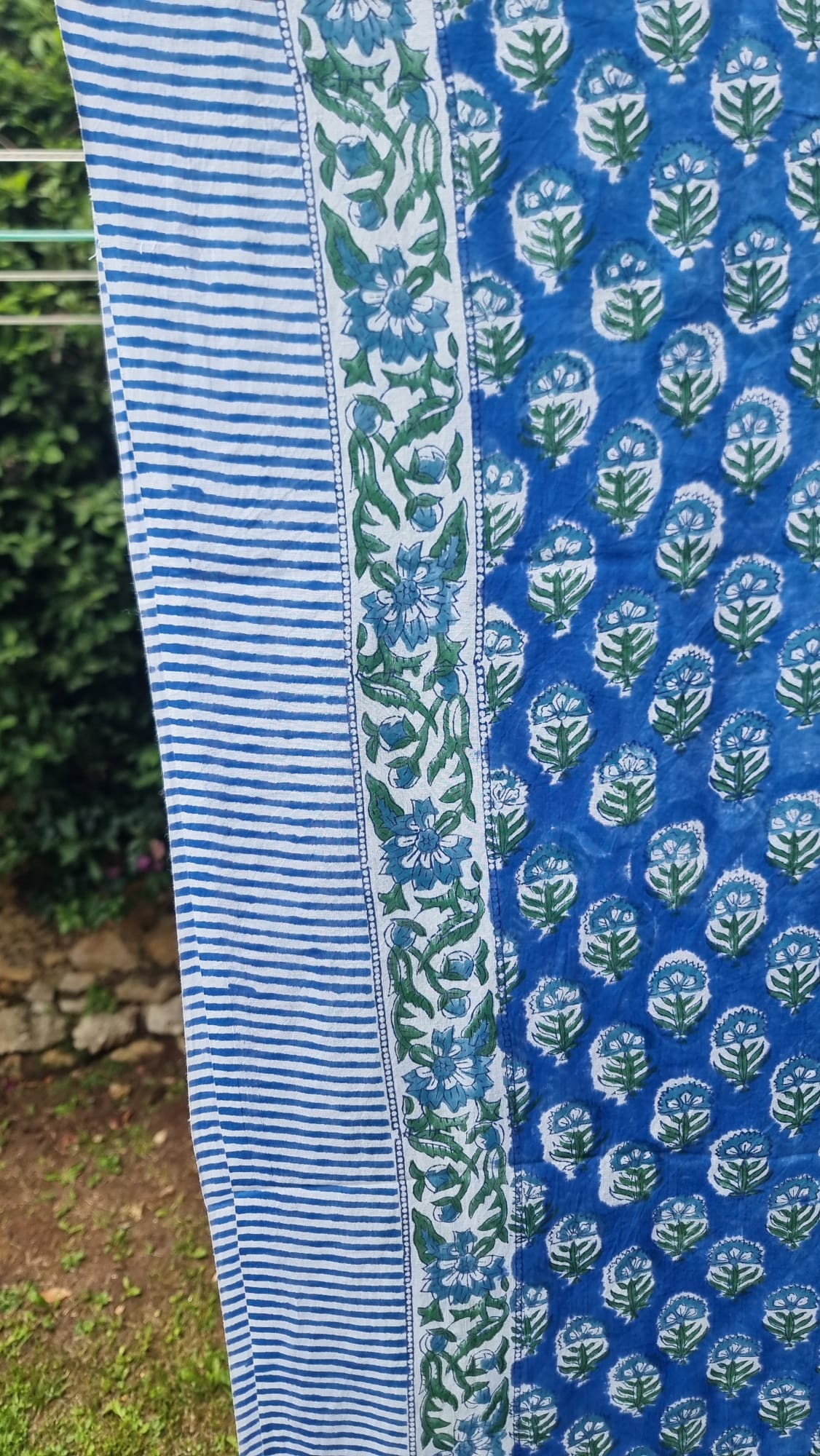 Pareo Azul flores