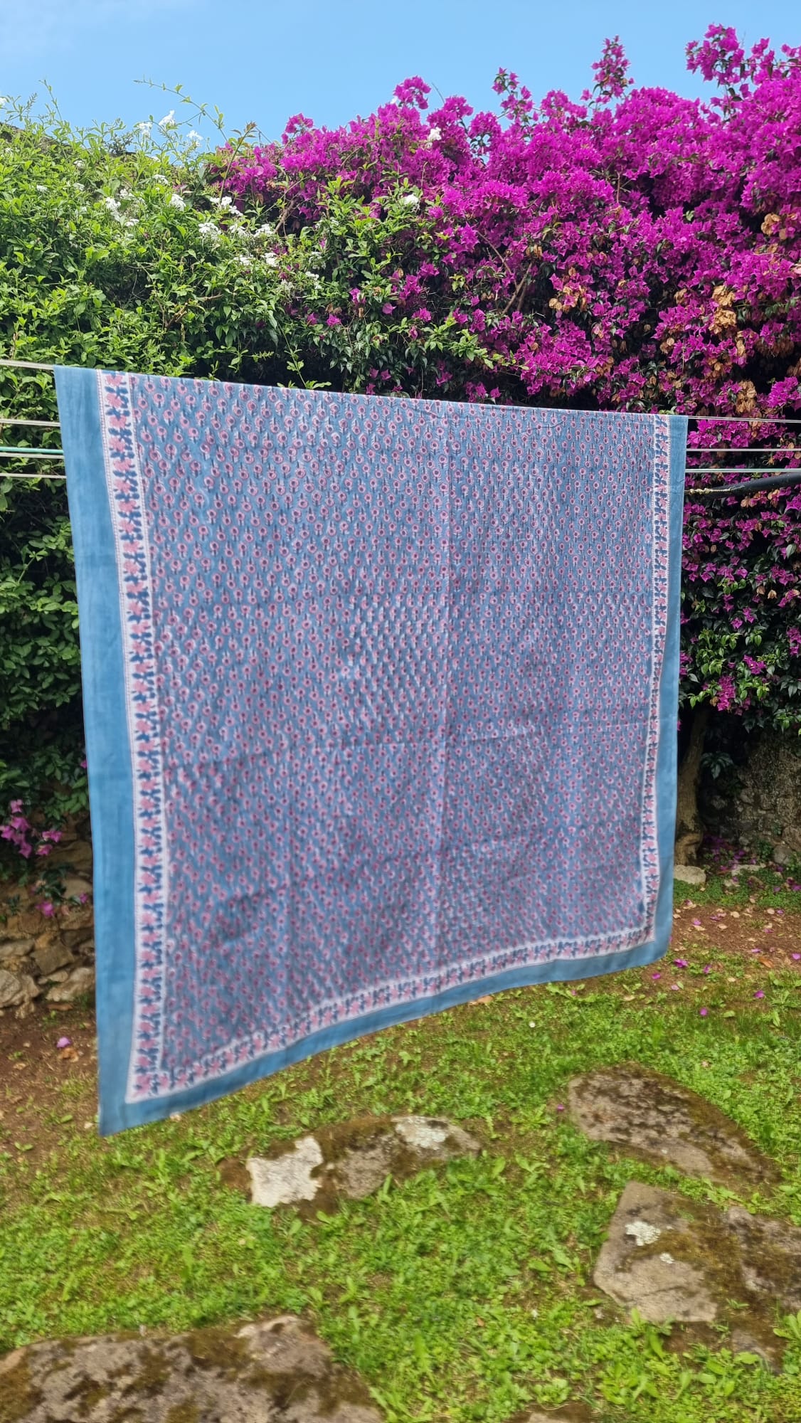 Pareo azul y rosa