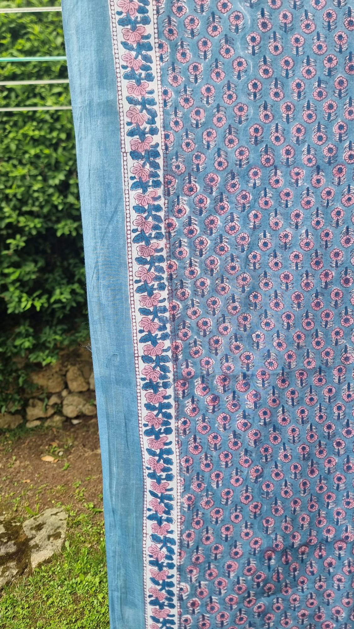Pareo azul y rosa
