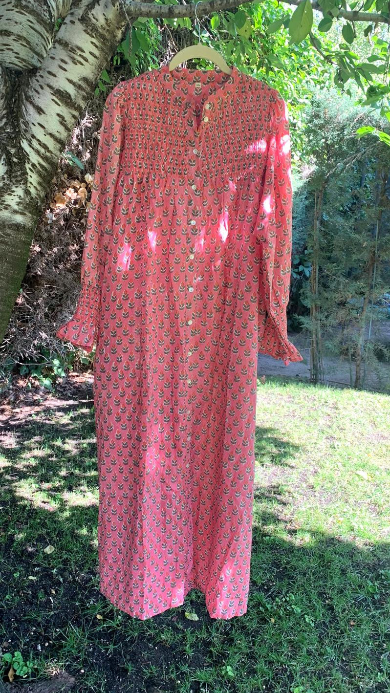Vestido flores coral
