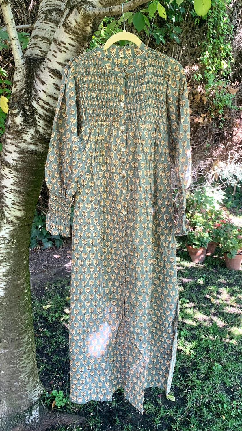 Vestido flores verde