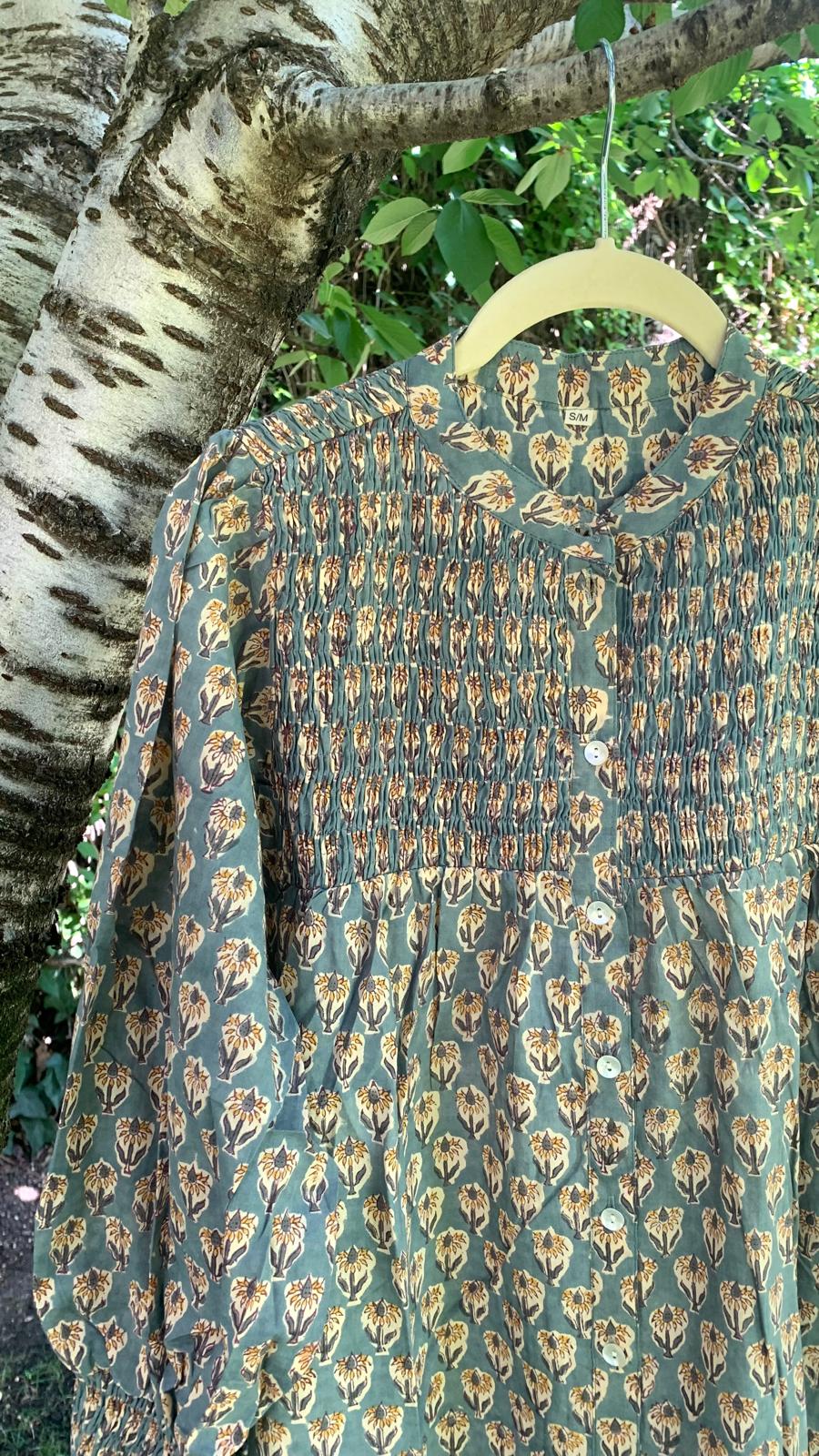 Vestido flores verde
