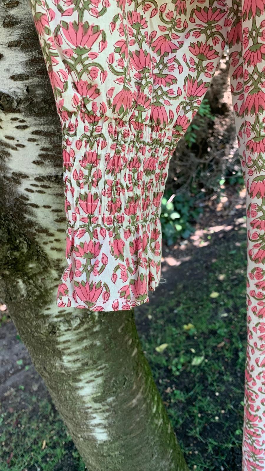 Vestido blanco flores rosas